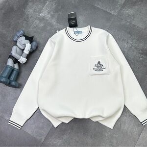 Prada Women's White Sweater with Black Accents